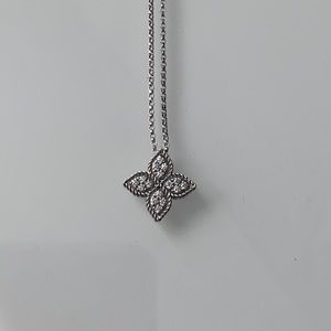 Roberto Coin 18kt WG Princess Flower Necklace